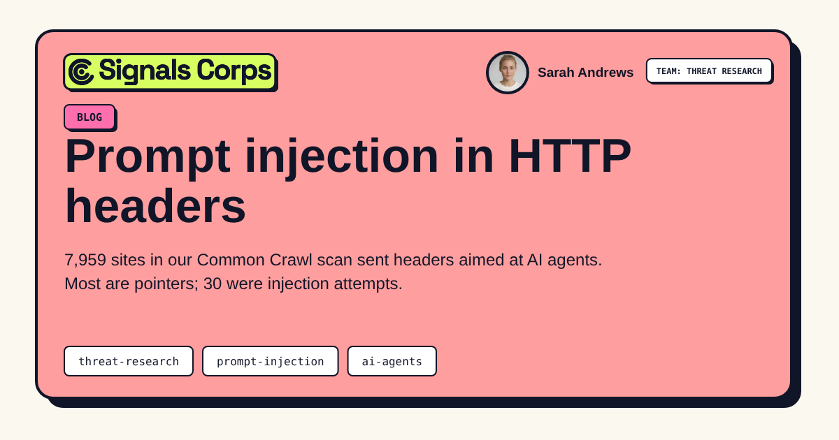 Prompt injection in HTTP headers social preview