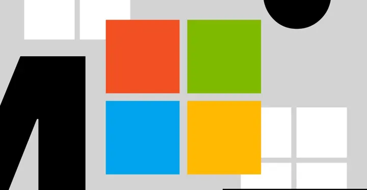 Vector illustration of the Microsoft logo.