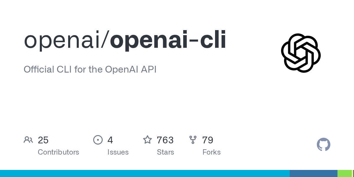 Official CLI for the OpenAI API. Contribute to openai/openai-cli development by creating an account on GitHub.