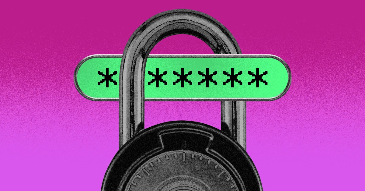 An illustration featuring a lock and a password.