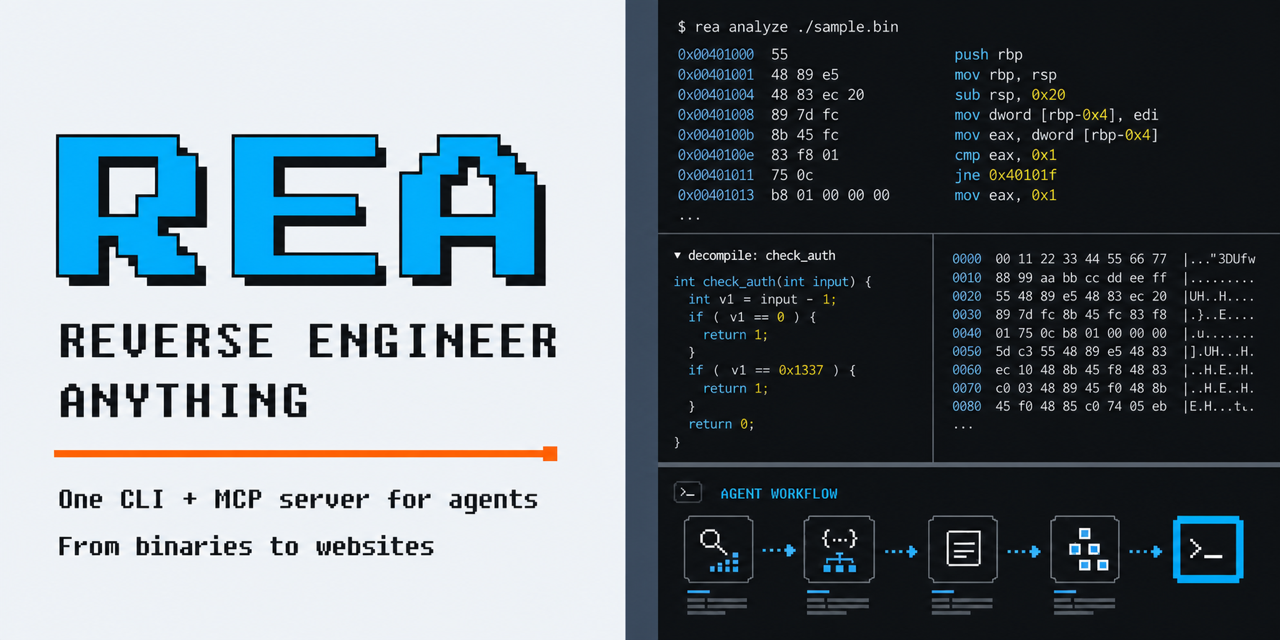 Reverse engineer anything with agents, from app behavior down to native binaries. - morluto/rea