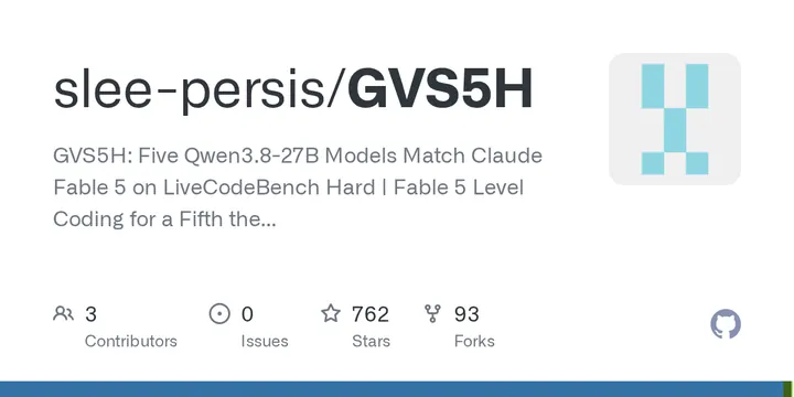 GVS5H: Five Qwen3.8-27B Models Match Claude Fable 5 on LiveCodeBench Hard | Fable 5 Level Coding for a Fifth the Price - or on a Single GPU - slee-persis/GVS5H