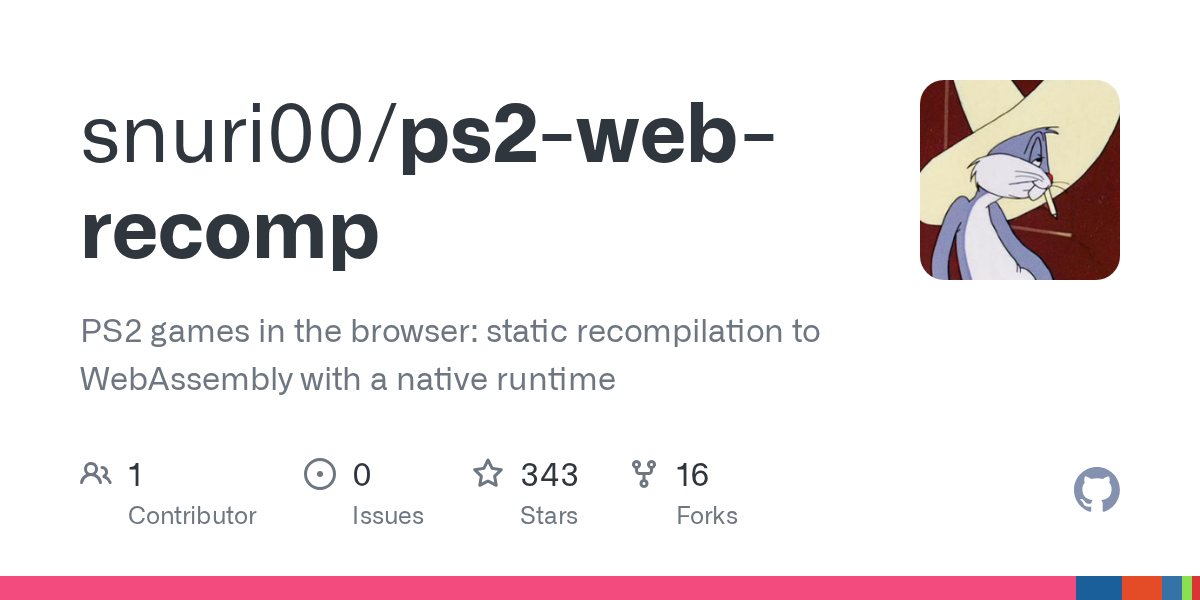 PS2 games in the browser: static recompilation to WebAssembly with a native runtime - snuri00/ps2-web-recomp