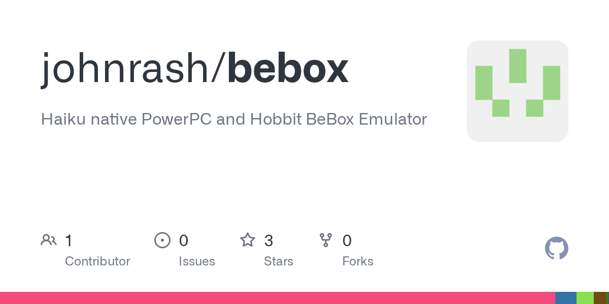 Haiku native PowerPC and Hobbit BeBox Emulator. Contribute to johnrash/bebox development by creating an account on GitHub.