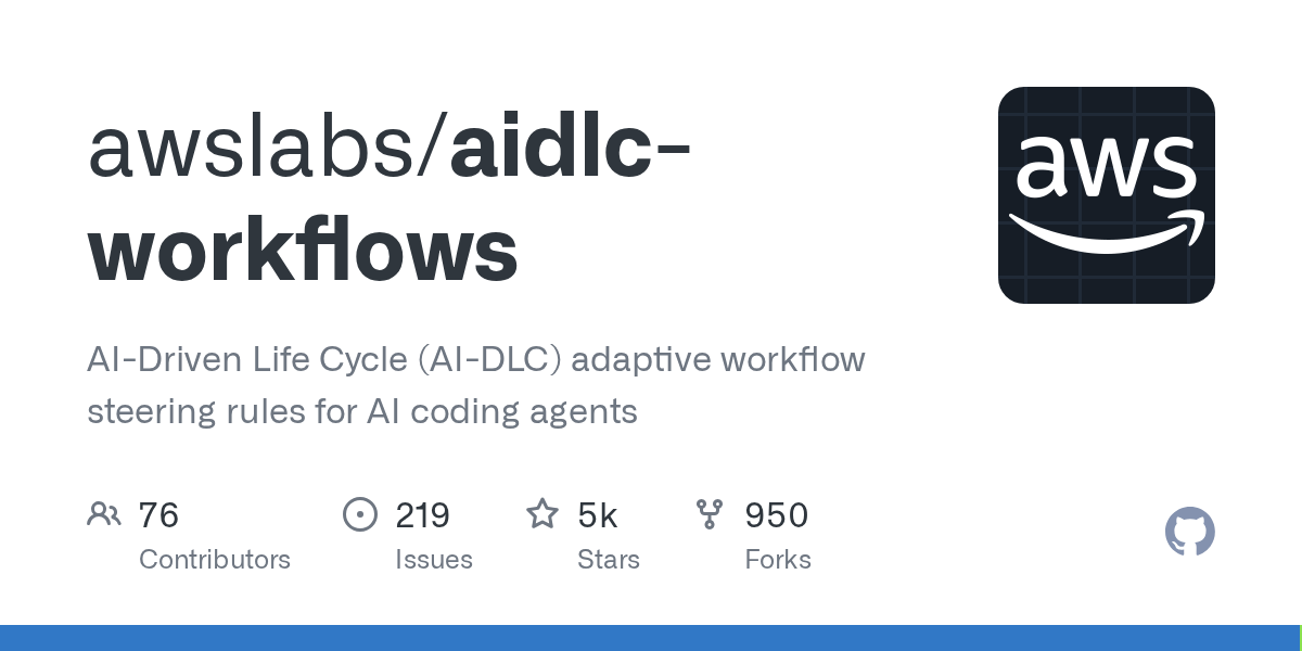 AI-Driven Life Cycle (AI-DLC) adaptive workflow steering rules for AI coding agents - awslabs/aidlc-workflows